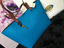 Load image into Gallery viewer, Fossil Rachael Tote Handbag - Blue (Cerulean) - mystic-beauty-international-make-up-store