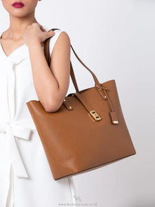 Michael Kors Leather Tan Large Karson Tote Handbag - mystic-beauty-international-make-up-store