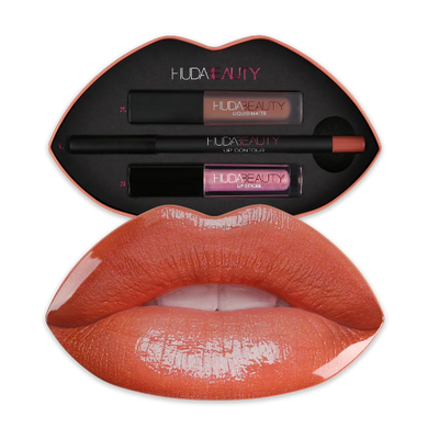 Huda Beauty Contour & Strobe Lip Set - Trendsetter/Snobby - mystic-beauty-international-make-up-store