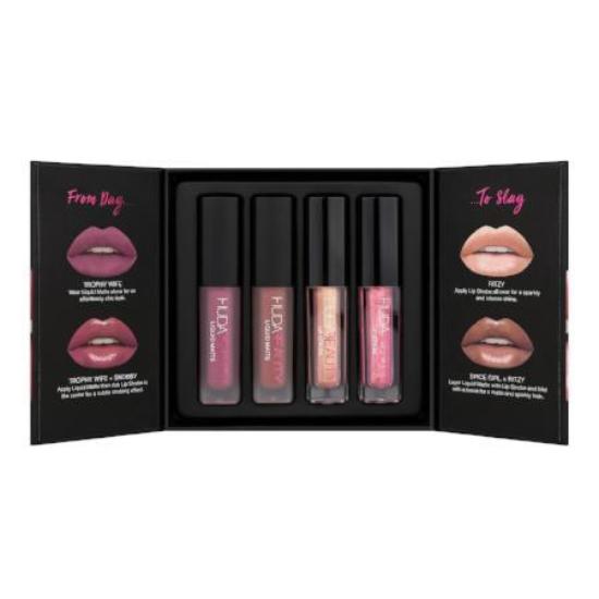 Huda Beauty Mini Lip Set - Warm Pinks (matte) - mystic-beauty-international-make-up-store