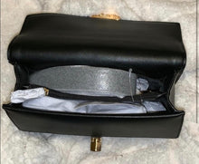 Load image into Gallery viewer, Michael Kors Kinsley Medium Shoulder Flap Black Leather Cross Body Bag