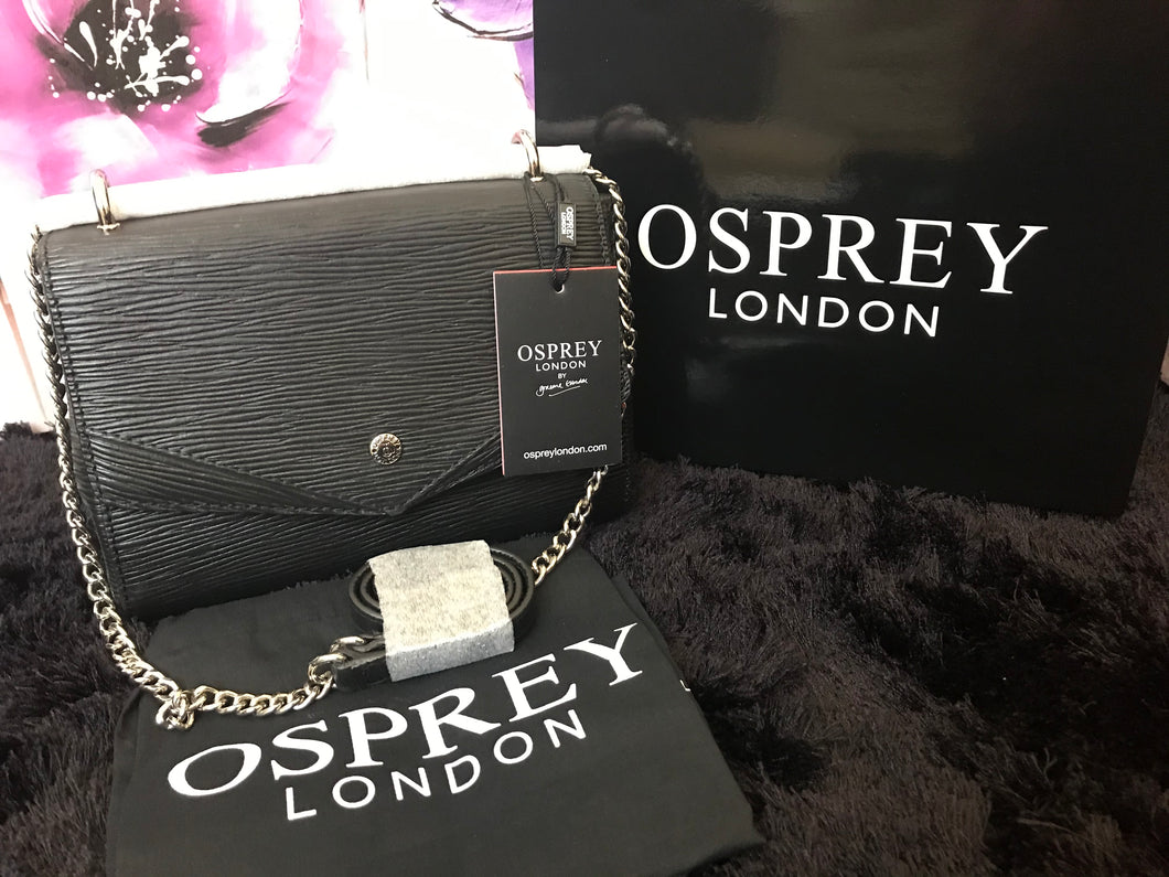Osprey London camberwell crossbody black leather