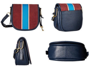 Fossil Crossbody Handbag - Navy & Maroon