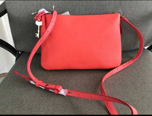 Fossil Crossbody Handbag - Lava Double Zip